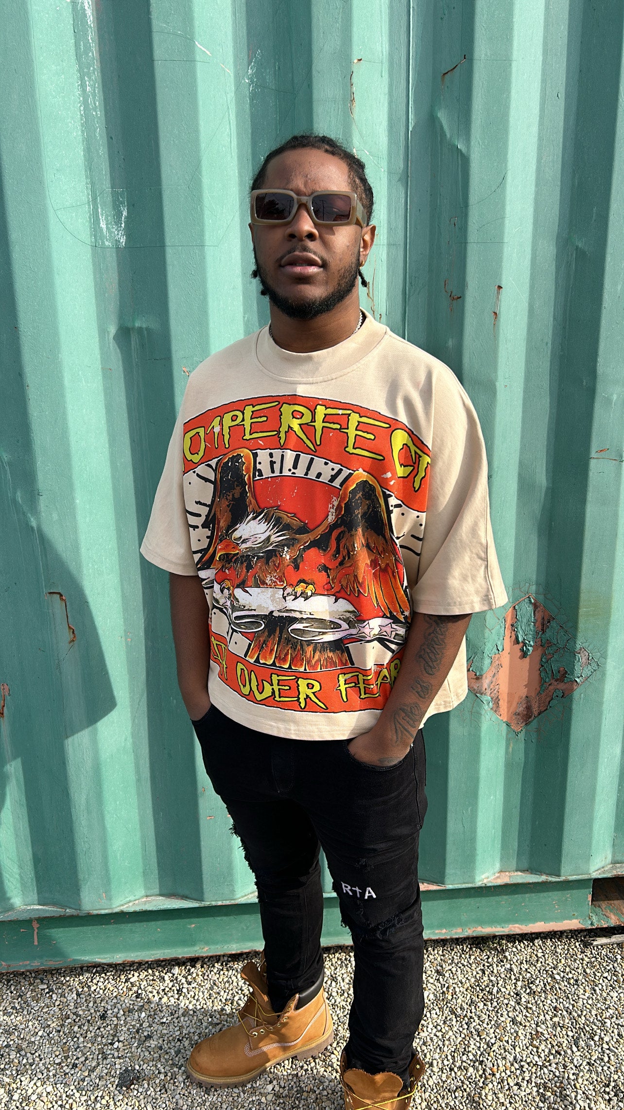 FAITH OVER FEAR TEE (TAN)