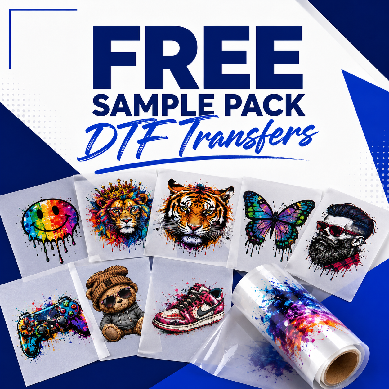 Free Premium DTF Transfers Sample Pack